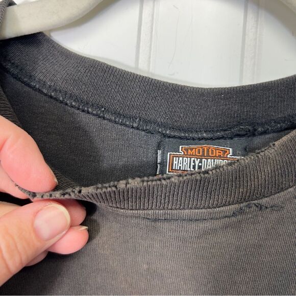 Vintage Harley-Davidson thunder bay Canada Mens faded medium tank top - Picture 14 of 16
